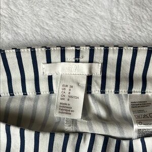 H&M Blue and White Striped Trousers